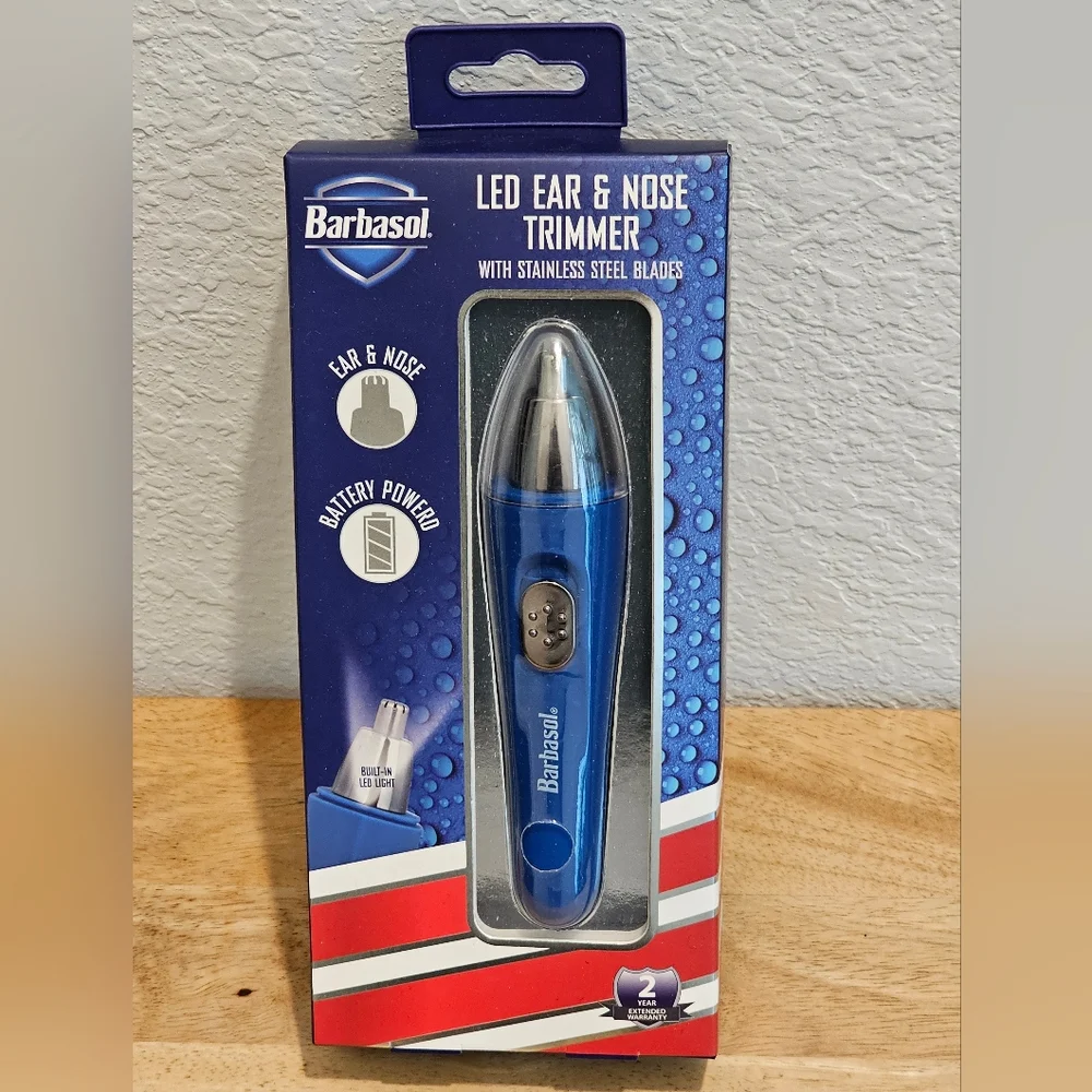 Barbasol LED Ear & Nose Trimmer w/Stainless Steel Blades, NIP